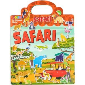 imageJOYIN Safari Animals Reusable Sticker Book for Toddlers 3D Sticker Books for Kids 3 4 5 Travel Essentials Airplane Activity Toys Crafts Gifts Birthday GiftsSafari