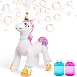 imageSloosh 43quot Inflatable Automatic Bubble Machine Bubble Blower Maker with Bubble Solution for Boy Girl Toddlers Kids Indoor Outdoor Seasonal Merriment Toy Easter Birthday Party Gift