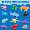 imageJOYIN 12 Pcs 3D Printed Ocean Animals Set Mini Animals 3D Printed Toys  Cute Articulated Flexible Figurines Fidget Toys for Party Favors Birthday Gifts Desk Pets Office Home DecorOcean Animals