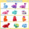 imageJOYIN 12 Pcs 3D Printed Ocean Animals Set Mini Animals 3D Printed Toys  Cute Articulated Flexible Figurines Fidget Toys for Party Favors Birthday Gifts Desk Pets Office Home DecorDinosaur Animals