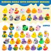 imageJOYIN 240 Pcs Rubber Ducks Random Assortment Ducks Bulk with Mesh Carry Bag Mini Rubber Duckies for Baby Bath Toys Kids Toddler Summer Pool Toys Birthday Gifts Party Favors