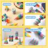 imageJOYIN 4 Pack Impossible Cone Fidget Toys Pastel Color 3D Printed Spiral Cone Flexible Impossible Pyramid Passthrough Fidget Toys for Stress Relief Kids Adults Birthday Gift Desk Decor