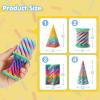 imageJOYIN 4 Pack Impossible Cone Fidget Toys Pastel Color 3D Printed Spiral Cone Flexible Impossible Pyramid Passthrough Fidget Toys for Stress Relief Kids Adults Birthday Gift Desk Decor