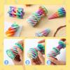 imageJOYIN 4 Pack Impossible Cone Fidget Toys Pastel Color 3D Printed Spiral Cone Flexible Impossible Pyramid Passthrough Fidget Toys for Stress Relief Kids Adults Birthday Gift Desk Decor