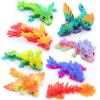 imageJOYIN 8 Pcs 3D Printed Dragon 44quot Colorful 3D Printed Flexible Articulated Dragon Fidget Toys for Home Office Desk Decor Autism Stress Relief Fidget Toys for Kids ampamp Adults Birthday Gift