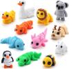 imageJOYIN 12 Pcs 3D Printed Ocean Animals Set Mini Animals 3D Printed Toys  Cute Articulated Flexible Figurines Fidget Toys for Party Favors Birthday Gifts Desk Pets Office Home DecorMix Animals