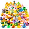 imageJOYIN 15 Pcs Rubber Ducks Random Assortment Ducks Bulk with Mesh Carry Bag Mini Rubber Duckies for Baby Bath Toys Kids Toddler Summer Pool Toys Birthday Gifts Party Favors