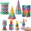 imageJOYIN 4 Pack Impossible Cone Fidget Toys Pastel Color 3D Printed Spiral Cone Flexible Impossible Pyramid Passthrough Fidget Toys for Stress Relief Kids Adults Birthday Gift Desk Decor
