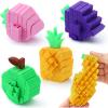 imageJOYIN 4 Pcs 3D Printed Fidget Fruit Toys Make a Sound Flexible Desk Fidget Worm Toy for Stress Relief Boys Girls Kids Adults Birthday Gift Party Favors