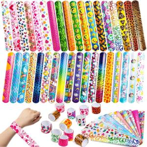 imageJOYIN 60 Pcs Slap Bracelets for Kids Bulk Wristbands with Animals Friendship Heart Party Favors Classroom Prizes Birthday Exchanging GiftsGoodies Bag Stuffers Fillers