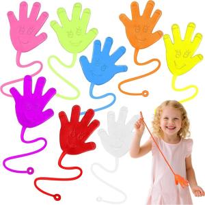 imageJOYIN Large 48Pcs Glitter Sticky Hands Party Favors Party Table Favors Set for Kids Holiday Traditions Classroom Treasure Box Carnival Prizes Bulk Pinata Stuff Toys