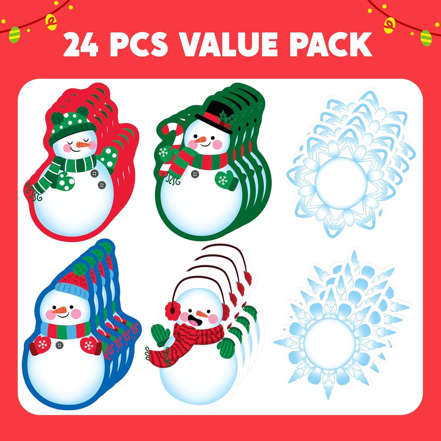 imageJOYIN 24 PCS Christmas Note Pads Bulk Cute Sticky Notes School Stationery Office Desk Supplies Snowflakes Snowman Small Notepads Notes Classroom Prizes Stocking Stuffers Kids Gifts