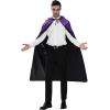 imageJOYIN Adult Unisex Vampire Costume Accessories Halloween Vampire Cape with Reversible Hooded Cape Cloak and Tattoo ScarBlack Purple