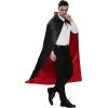 imageJOYIN Adult Unisex Vampire Costume Accessories Halloween Vampire Cape with Reversible Hooded Cape Cloak and Tattoo ScarBlack Red