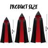 imageJOYIN Adult Unisex Vampire Costume Accessories Halloween Vampire Cape with Reversible Hooded Cape Cloak and Tattoo ScarBlack Red
