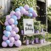 imageJOYIN 150 Pcs Black Balloons Different Sizes 18 12 10 5 Inch Black Latex Balloon Arch Kit with Instruction for Birthday Party Graduation Wedding Holiday DecorationPastel Purple