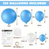 imageJOYIN 150 Pcs Black Balloons Different Sizes 18 12 10 5 Inch Black Latex Balloon Arch Kit with Instruction for Birthday Party Graduation Wedding Holiday DecorationLight Blue