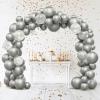 imageJOYIN 150 Pcs Black Balloons Different Sizes 18 12 10 5 Inch Black Latex Balloon Arch Kit with Instruction for Birthday Party Graduation Wedding Holiday DecorationSilver