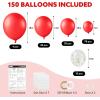 imageJOYIN 150 Pcs Black Balloons Different Sizes 18 12 10 5 Inch Black Latex Balloon Arch Kit with Instruction for Birthday Party Graduation Wedding Holiday DecorationRed