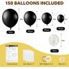 imageJOYIN 150 Pcs Black Balloons Different Sizes 18 12 10 5 Inch Black Latex Balloon Arch Kit with Instruction for Birthday Party Graduation Wedding Holiday DecorationBlack
