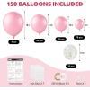 imageJOYIN 150 Pcs Black Balloons Different Sizes 18 12 10 5 Inch Black Latex Balloon Arch Kit with Instruction for Birthday Party Graduation Wedding Holiday DecorationPastel Pink