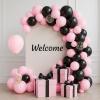 imageJOYIN 150 Pcs Black Balloons Different Sizes 18 12 10 5 Inch Black Latex Balloon Arch Kit with Instruction for Birthday Party Graduation Wedding Holiday DecorationPastel Pink