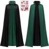 imageJOYIN Adult Child Unisex Vampire Costume Accessories Halloween Vampire Cape for Transylvania Dracula Theme PartyBlack green