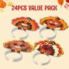 imageJOYIN 24 PCS Thanksgiving Turkey Headband Thanksgiving Party Favor Supplies Accessories Gifts Bulk Turkey Costume HeadwearOne Size Fits All