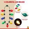 imageJOYIN 9 Packs Christmas Necklace LED Light Up Necklaces 9 Bulbs LED Holiday Party Favor Costume Accessories for Christmas Xmas Favor Party Supply