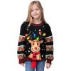 imageJOYIN LED Light Up Christmas Sweater Women Men CouplesUgly Christmas Sweater Kids with Light Bulbs Pullovers 2025Black Reindeer