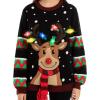 imageJOYIN LED Light Up Christmas Sweater Women Men CouplesUgly Christmas Sweater Kids with Light Bulbs Pullovers 2025Black Reindeer