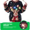 imageJOYIN LED Light Up Christmas Sweater Women Men CouplesUgly Christmas Sweater Kids with Light Bulbs Pullovers 2025Black Reindeer