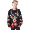 imageJOYIN LED Light Up Christmas Sweater Women Men CouplesUgly Christmas Sweater Kids with Light Bulbs Pullovers 2025Black Reindeer