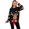 imageJOYIN LED Light Up Christmas Sweater Women Men CouplesUgly Christmas Sweater Kids with Light Bulbs Pullovers 2025Black Reindeer