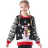 imageJOYIN LED Light Up Christmas Sweater Women Men CouplesUgly Christmas Sweater Kids with Light Bulbs Pullovers 2025Black Snowman