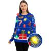 imageJOYIN LED Light Up Christmas Sweater Women Men CouplesUgly Christmas Sweater Kids with Light Bulbs Pullovers 2025Blue Strip