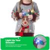 imageJOYIN LED Light Up Christmas Sweater Women Men CouplesUgly Christmas Sweater Kids with Light Bulbs Pullovers 2025Gray Reindeer