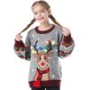 imageJOYIN LED Light Up Christmas Sweater Women Men CouplesUgly Christmas Sweater Kids with Light Bulbs Pullovers 2025Gray Reindeer