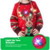 imageJOYIN LED Light Up Christmas Sweater Women Men CouplesUgly Christmas Sweater Kids with Light Bulbs Pullovers 2025Red Reindeer