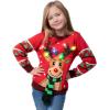 imageJOYIN LED Light Up Christmas Sweater Women Men CouplesUgly Christmas Sweater Kids with Light Bulbs Pullovers 2025Red Reindeer