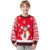 imageJOYIN LED Light Up Christmas Sweater Women Men CouplesUgly Christmas Sweater Kids with Light Bulbs Pullovers 2025Red Snowman