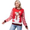 imageJOYIN LED Light Up Christmas Sweater Women Men CouplesUgly Christmas Sweater Kids with Light Bulbs Pullovers 2025Red Snowman