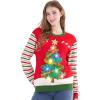 imageJOYIN LED Light Up Christmas Sweater Women Men CouplesUgly Christmas Sweater Kids with Light Bulbs Pullovers 2025Red Chritmas Tree