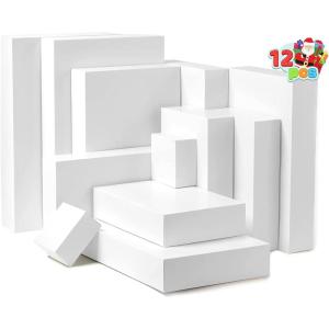 imageJOYIN 12 PCS Christmas Shirt Gift Boxes with Lids 4 Deep Large 4 Different Sizes White Assorted Cardboard Robe Boxes for Presents Clothes Wrapping Xmas Holiday Birthday Wedding Gifts Package Decor