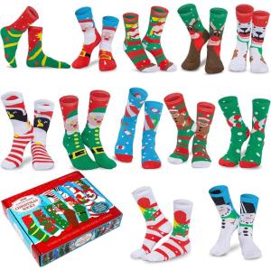 imageJOYIN 12 Pairs Christmas Socks for Women Men with Box Christmas Gifts for Teens Women and Men as Holiday Gifts