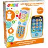 imageJOYIN Baby Learning Phone and Remote Toy for Toddler Pink Smartphone Toys with Music for Infants Kids Holiday Stocking Stuffers Birthday Gift for Girls Gifts for ChristmasWhite Phone and Remote Toy with Horse