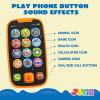imageJOYIN Baby Learning Phone and Remote Toy for Toddler Pink Smartphone Toys with Music for Infants Kids Holiday Stocking Stuffers Birthday Gift for Girls Gifts for ChristmasBlue Phone and Remote Toy with Bird
