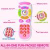 imageJOYIN Baby Learning Phone and Remote Toy for Toddler Pink Smartphone Toys with Music for Infants Kids Holiday Stocking Stuffers Birthday Gift for Girls Gifts for ChristmasPink Phone and Remote Toy with Bird