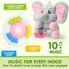 imageJOYIN Musical Dinosuar Plush Baby Toy Stuffed Animal with Music ampamp Light Baby Musical Soft Plush Toys for Infant Babies Christmas Birthday Gifts for Boys and Girls 6 MonthsElephant