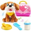 imageJOYIN Toy Dog for Toddlers Play Puppy Toy with Carrier ampamp Accessories Plush Dog with Interactive Button Lights ampamp Sounds Pet Care Set for Kids 1 2 3 4 Years Old Birthday Gifts for Girls